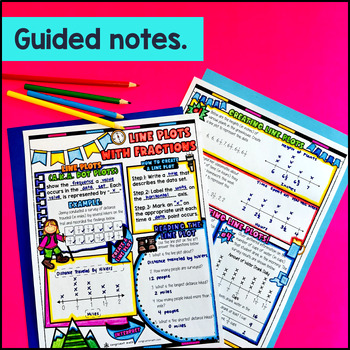 Line Plots with Fractions Guided Notes with Doodles — preview page 2 of 4