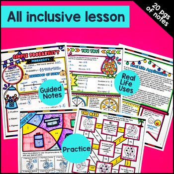 Simple & Compound Probability Guided Notes & Pixel Art Bundle — preview page 3 of 4