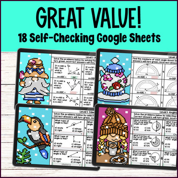Geometry Angles Lines Classify Quadrilaterals Digital Pixel Art 4th Grade Bundle — preview page 2 of 4