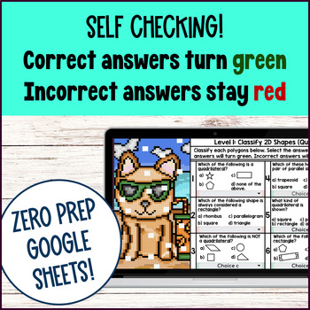 Geometry Angles Lines Classify Quadrilaterals Digital Pixel Art 4th Grade Bundle — preview page 3 of 4