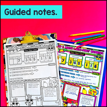 Read & Write Numbers in Standard Form Expanded Form Word Guided Notes w/ Doodles — preview page 2 of 4