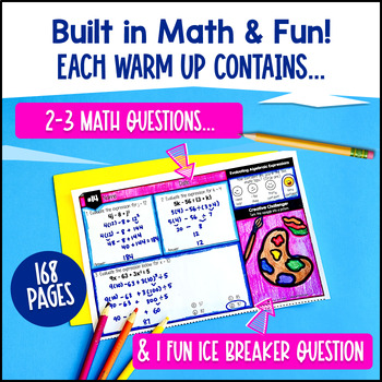 6th Grade Math Warm Ups Full-Year Bell Ringers Back to School BUNDLE CCSS TEKS — preview page 3 of 4