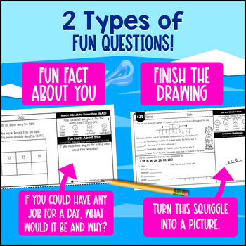 Data & Statistics 6th Grade Math Warm Ups — preview page 3 of 4