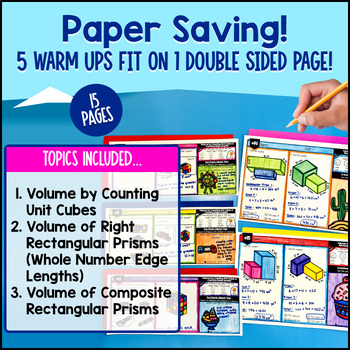Volume Counting Cubes Composite Rectangular Prisms 5th Grade Math Warm Ups CCSS — preview page 4 of 4