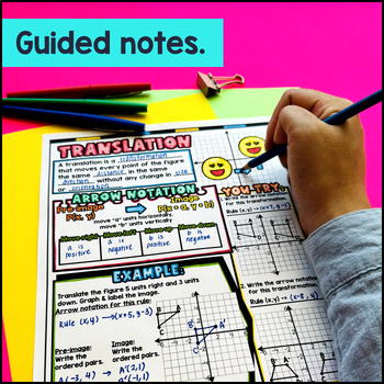 Translations Guided Notes & Doodles — preview page 2 of 4