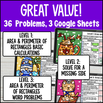 Area and Perimeter of Rectangles Digital Pixel Art 4th Grade Real World Problem — preview page 2 of 4
