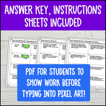 Area and Perimeter of Rectangles Digital Pixel Art 4th Grade Real World Problem — preview page 4 of 4