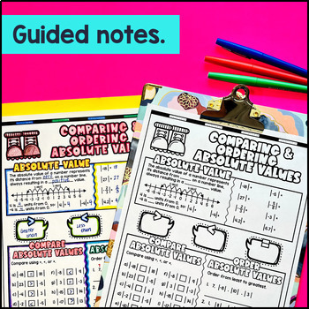 Comparing and Ordering Integers Absolute Values of Rational Numbers Guided Notes — preview page 2 of 4