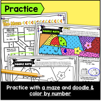 Identifying Parts of an Expression Guided Notes with Doodles — preview page 3 of 4