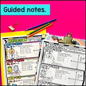 Rigid Transformations Reflections Guided Notes & Doodles — preview page 2 of 4