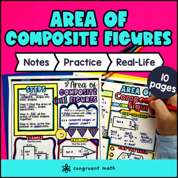 Area of Composite Figures Guided Notes with Doodles