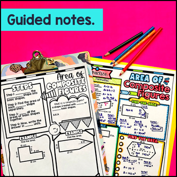 Area of Composite Figures Guided Notes with Doodles — preview page 2 of 4