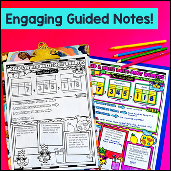 Place Value of Chart Compare Round Whole Numbers Guided Notes — preview page 2 of 4