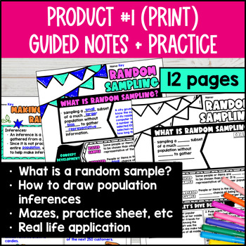 Population Inferences from Random Sampling Guided Notes & Pixel Art — preview page 2 of 4