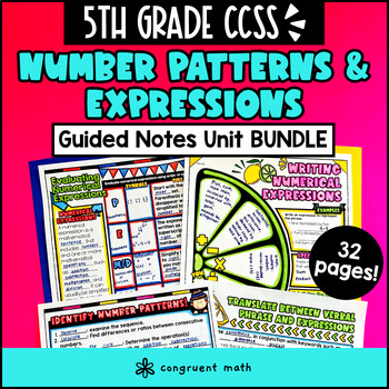 Number Patterns and Expressions Guided Notes w Doodles