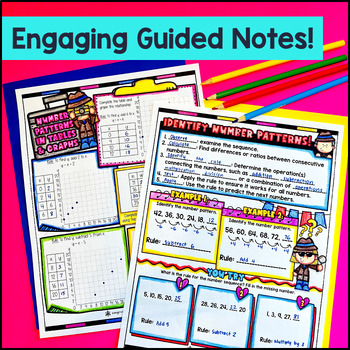 Number Patterns and Expressions Guided Notes w Doodles — preview page 2 of 4