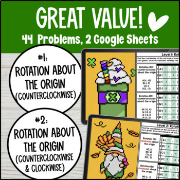 Rotation About the Origin Digital Pixel Art Rigid Transformations Clockwise CCW — preview page 2 of 4