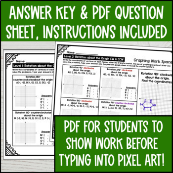 Rotation About the Origin Digital Pixel Art Rigid Transformations Clockwise CCW — preview page 4 of 4