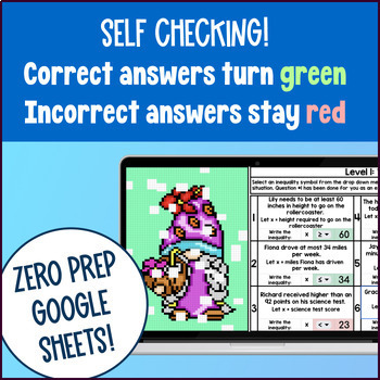 Equations & Inequalities Pixel Art Unit BUNDLE — preview page 3 of 4