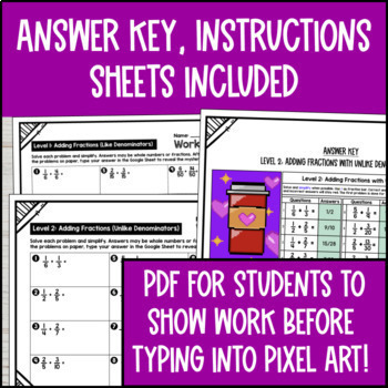 Adding Fractions Digital Pixel Art with Like & Unlike Denominators Same Whole — preview page 4 of 4
