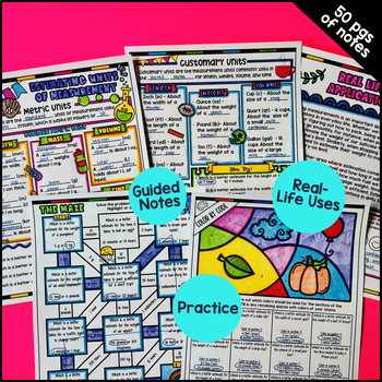 Customary and Metric Conversions Line Plots Guided Notes Pixel Art 4th Grade — preview page 3 of 4