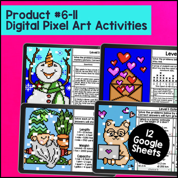 Customary and Metric Conversions Line Plots Guided Notes Pixel Art 4th Grade — preview page 4 of 4
