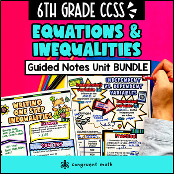 One Step Equations & One Step Inequalities Guided Notes BUNDLE