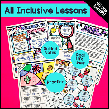 One Step Equations & One Step Inequalities Guided Notes BUNDLE — preview page 4 of 4