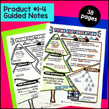 Number Patterns Factors Multiples 4th Grade Guided Notes Pixel Art Digital Print — preview page 2 of 4