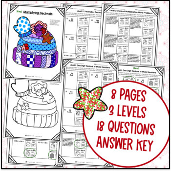Multiplying Decimals Doodle & Color by Number Worksheets Decimal Multiplication — preview page 4 of 4