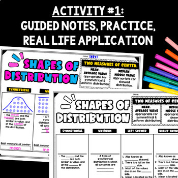 Shapes of Data Distribution Guided Notes & Practice BUNDLE — preview page 2 of 4