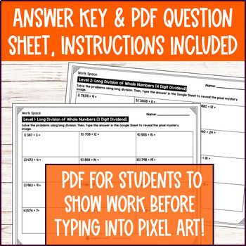 [Thanksgiving] Long Division of Whole Numbers Digital Pixel Art Quotient — preview page 4 of 4