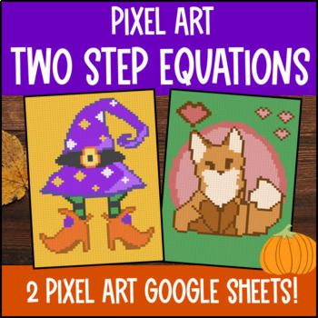 Thumbnail for [Thanksgiving] Solving Two Step Equations Digital Pixel Art Integers Decimals