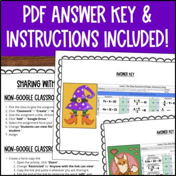 [Thanksgiving] Solving Two Step Equations Digital Pixel Art Integers Decimals — preview page 4 of 4