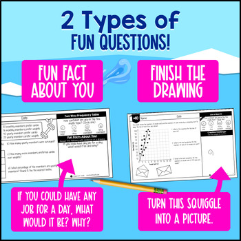 Statistics 8th Grade Math Warm Ups Scatter Plots Line of Best Fit Two Way Tables — preview page 3 of 4