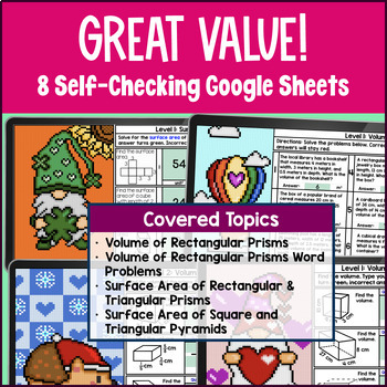 Surface Area & Volume Pixel Art Unit BUNDLE — preview page 2 of 4