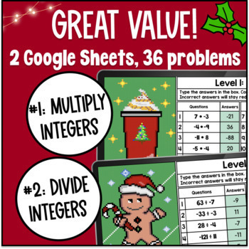 [Winter] Multiplying and Dividing Integers Digital Pixel Art Google Sheets — preview page 2 of 4