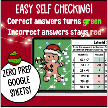 [Winter] Multiplying and Dividing Integers Digital Pixel Art Google Sheets — preview page 3 of 4