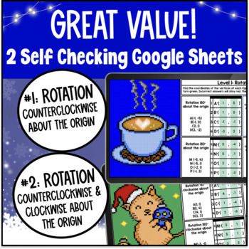 [Christmas] Rotations About the Origin Digital Pixel Art Rigid Transformations — preview page 2 of 4