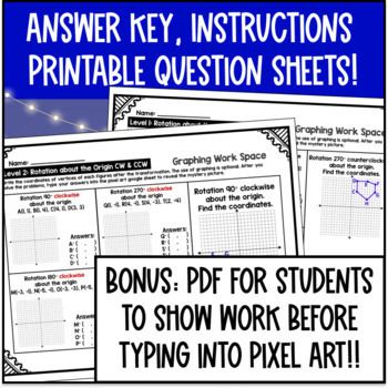 [Christmas] Rotations About the Origin Digital Pixel Art Rigid Transformations — preview page 4 of 4