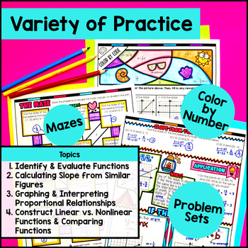 Identify, Evaluate, Compare Functions Slope Guided Notes Unit Bundle — preview page 3 of 4