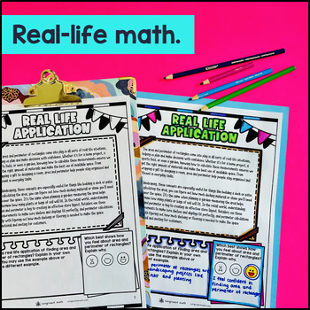 Area and Perimeter of Rectangles Word Problems 4th Grade Guided Notes w Doodles — preview page 4 of 4