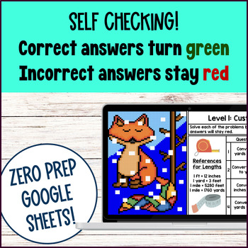 Measurement and Data Unit Conversions Line Plots Pixel Art 4th Grade Unit Bundle — preview page 3 of 4