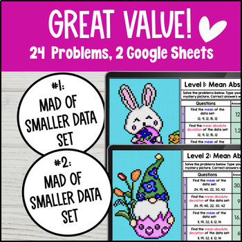 Mean Absolute Deviation Digital Pixel Art Measures of Variability Spread Spring — preview page 2 of 4