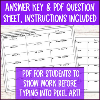Comparing Decimals to Thousandths Place Digital Pixel Art — preview page 4 of 4
