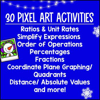 [Christmas] 6th Grade Digital Pixel Art BUNDLE — preview page 3 of 4