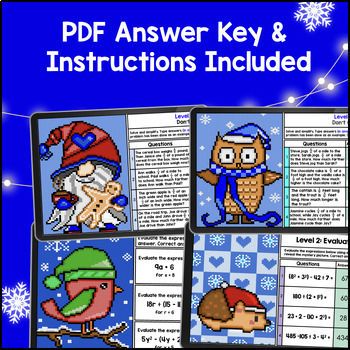 [Christmas] 6th Grade Digital Pixel Art BUNDLE — preview page 4 of 4