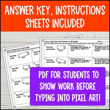 [Fall Thanksgiving] Area and Perimeter of Rectangles Digital Pixel Art 4th Grade — preview page 4 of 4