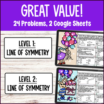 Line of Symmetry 4th Grade Digital Pixel Art Geometry Google Sheets CCSS TEKS — preview page 2 of 4