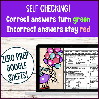 Line of Symmetry 4th Grade Digital Pixel Art Geometry Google Sheets CCSS TEKS — preview page 3 of 4